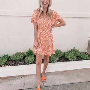 Lulus orange floral dress